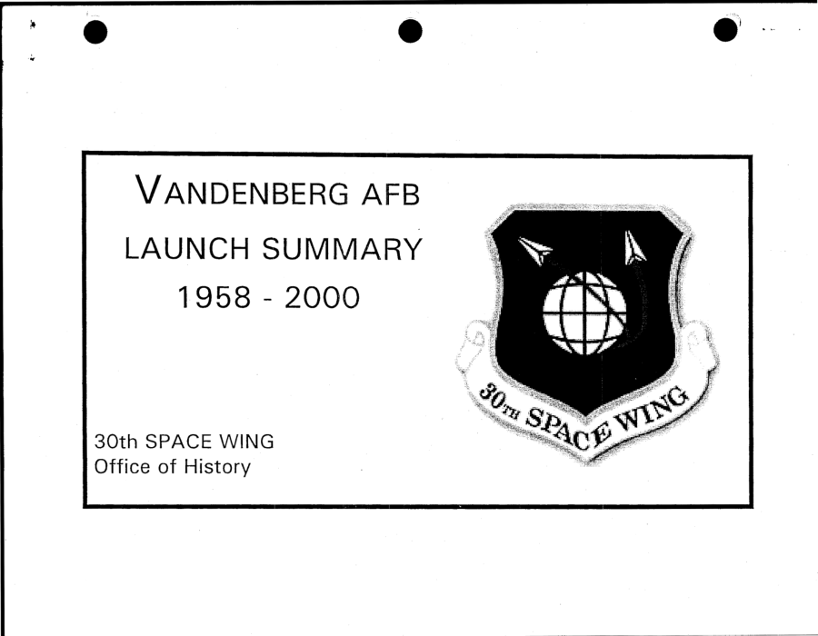 DOW-UAP-D49, Launch Summary, Vandenberg AFB, 2000 首页预览