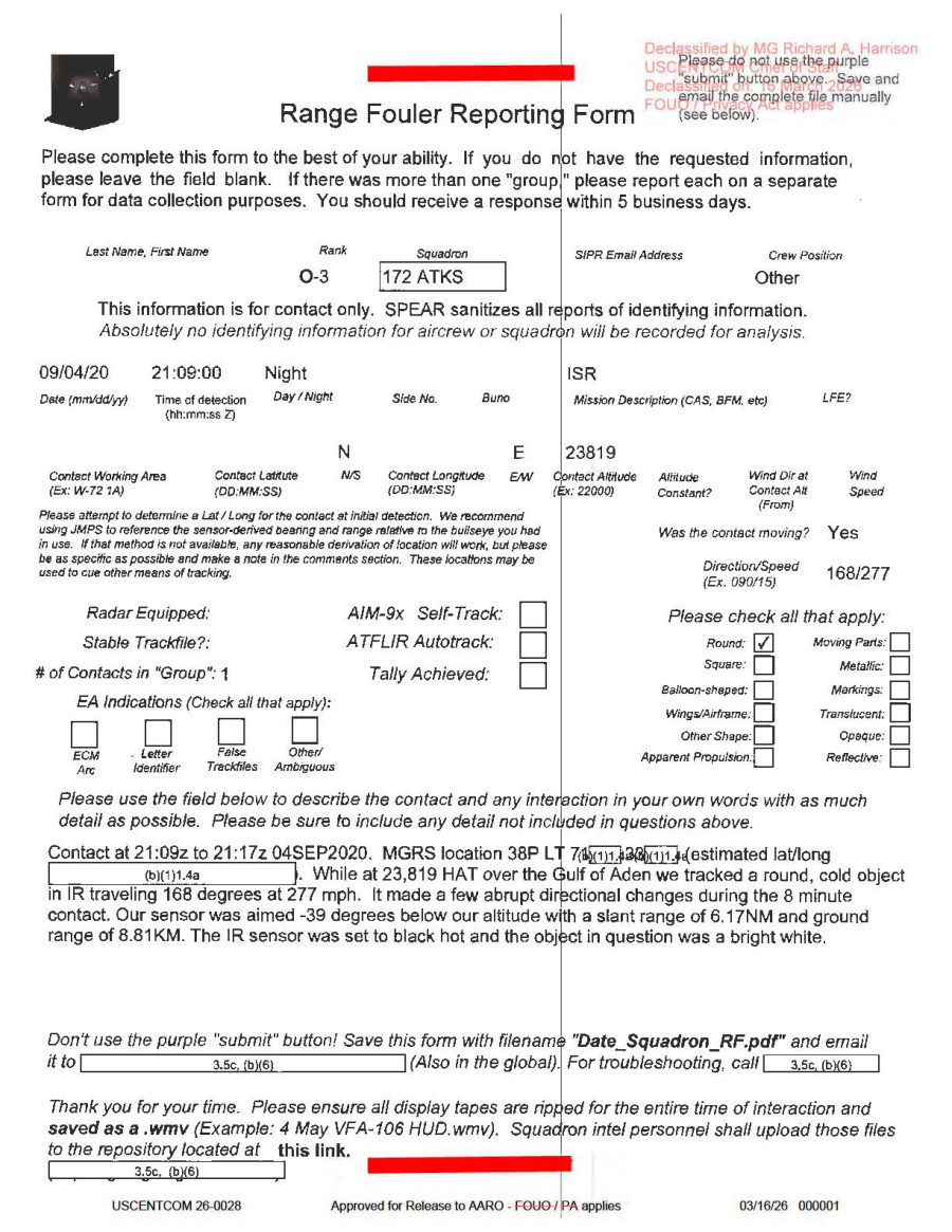 DOW-UAP-D57, Range Fouler Reporting Form, Gulf of Aden, September 2020 首页预览