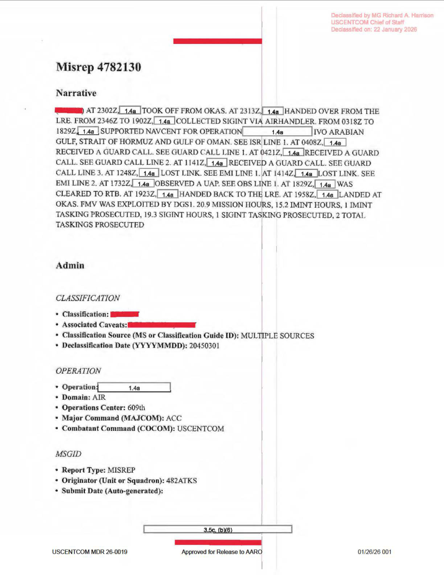 DOW-UAP-D62, Mission Report, Strait of Hormuz, September 2020 首页预览